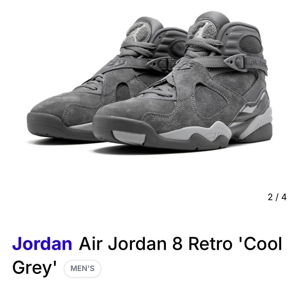 Nike Air Jordan 8 Retro 'Cool Grey' size 9